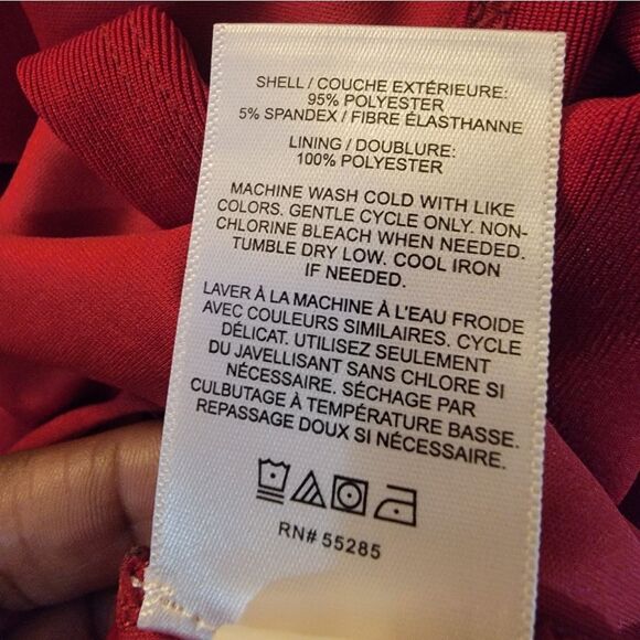 🆕️💃EXPRESS Ruched Long Sleeve Bodycon Dress, Red - Sz S - Picture 8 of 8